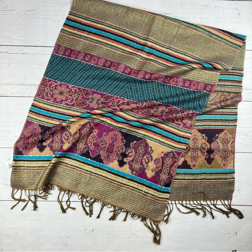 Croft & Barrow Embellished Fringed Scarf 27x70